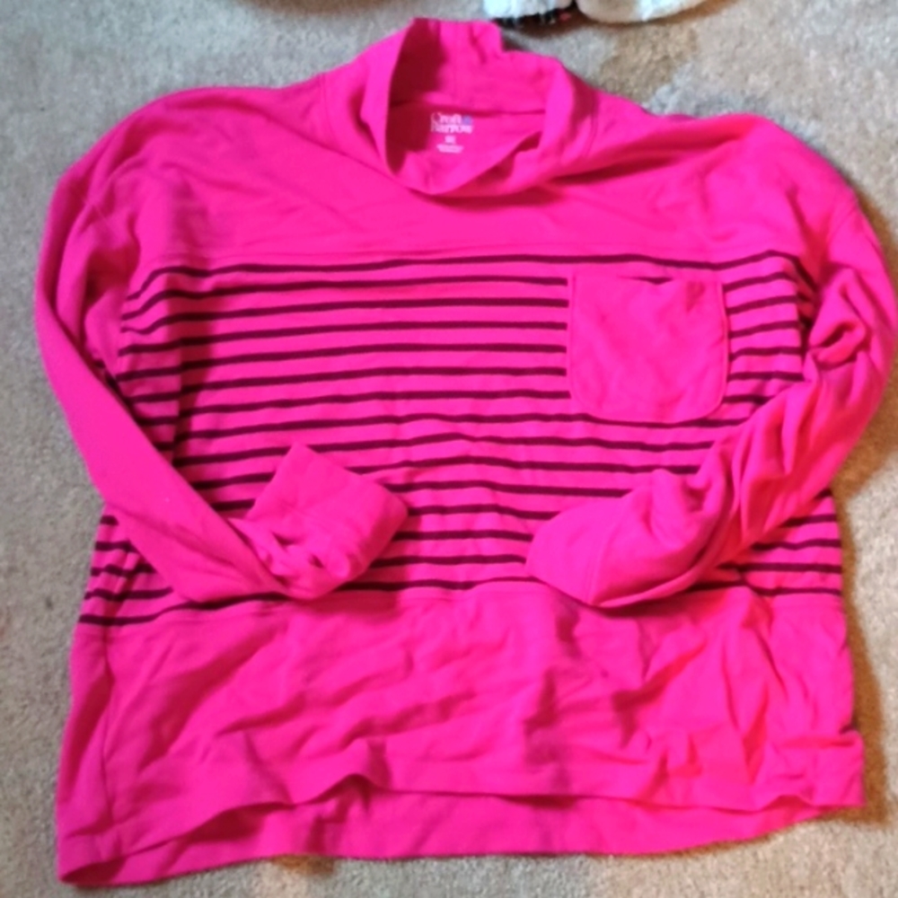 Pink striped XXL long sleeve top - Picture 1 of 3